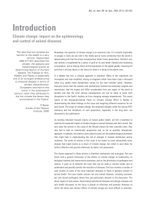 Introduction Climate change: impact on the epidemiology and control of animal diseases