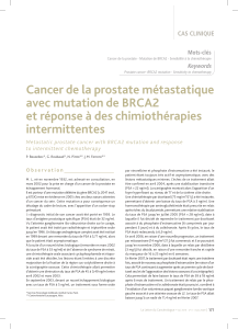 Cancer de la prostate métastatique avec mutation de BRCA2 intermittentes