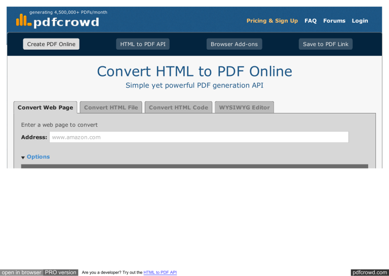 Pdf html converter to PDF to