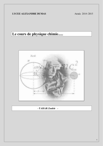 Le cours de physique chimie..... LYCEE ALEXANDRE DUMAS
