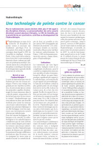 Une technologie de pointe contre le cancer