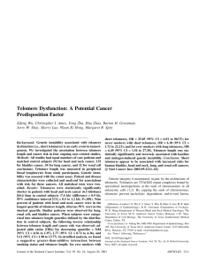 Telomere Dysfunction: A Potential Cancer Predisposition Factor