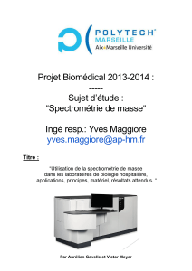 Projet Biomédical 2013-2014 : ----- Sujet d’étude :