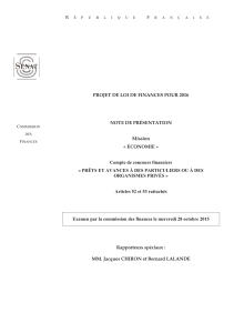 R F  PROJET DE LOI DE FINANCES POUR 2016