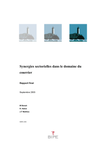 Synergies sectorielles dans le domaine du courrier Rapport final Septembre 2005