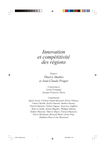 Innovation et compétitivité des régions Thierry Madiès