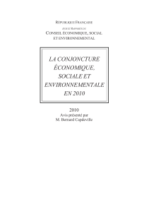 LA CONJONCTURE ÉCONOMIQUE, SOCIALE ET ENVIRONNEMENTALE