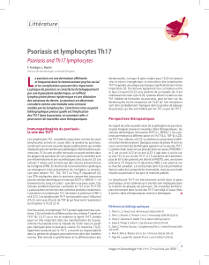 L Psoriasis et lymphocytes Th17 Littérature Psoriasis and Th17 lymphocytes