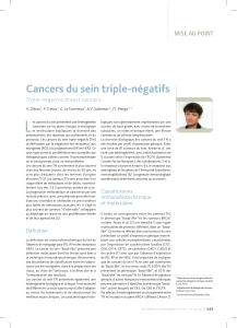 L Cancers du sein triple-négatifs MISE AU POINT Triple negative breast cancers