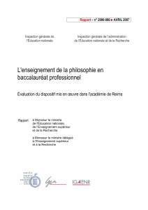 Rapport  – n° 2006-086   AVRIL 2007 Inspection générale de