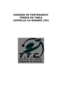 DOSSIER DE PARTENARIAT TENNIS DE TABLE CAPPELLE-LA-GRANDE (59)