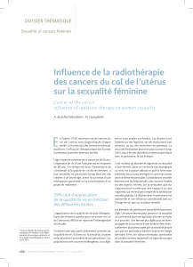 E Influence de la radiothérapie des cancers du col de l’utérus