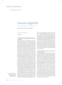 Cancers digestifs DOSSIER THÉMATIQUE Gastrointestinal malignancies Cancer	colorectal