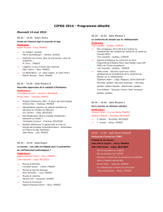 CIFGG 2014 - Programme détaillé  Mercredi 14 mai 2014
