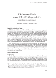 L’habitat en Valais entre 800 et 1350 après J.-C.