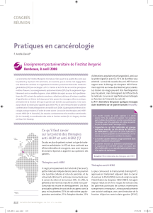 Pratiques	en	cancérologie CONGRèS RÉUNION Enseignement postuniversitaire de l’institut Bergonié