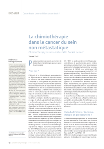 P La chimiothérapie dans le cancer du sein non métastatique