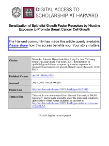 Sensitization of Epithelial Growth Factor Receptors by Nicotine