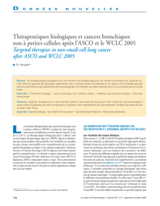 Thérapeutiques biologiques et cancers bronchiques Targeted therapies in non-small-cell lung cancer
