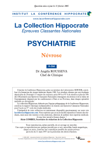 PSYCHIATRIE La Collection Hippocrate Névrose Épreuves Classantes Nationales