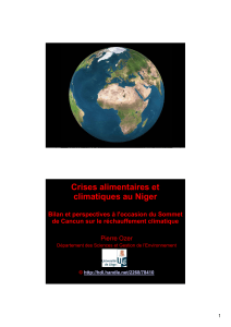 Crises alimentaires et climatiques au Niger de Cancun sur le réchauffement climatique
