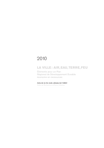 2010 LA VILLE : AIR, EAU, TERRE, FEU Éléments pour un Plan