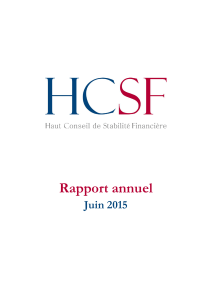 Télécharger Haut conseil de stabilité financière - Rapport annuel 2015 au format PDF, poids 4.52 Mo