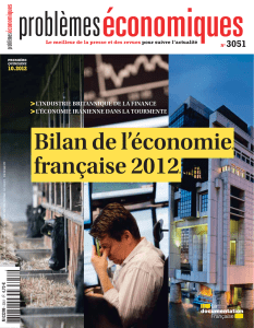 Bilan de l’économie française 2012 Bilan de l’économie française 2012