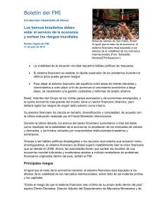 Los bancos brasileños deben estar al servicio de la economía y sortear los riesgos mundiales; Boletín Digital del FMI; 31 de julio de 2012