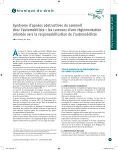 Syndrome d’apnées obstructives du sommeil orientée vers la responsabilisation de l’automobiliste