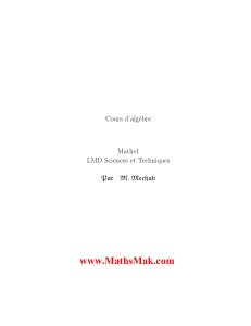 www.MathsMak.com Cours d’algèbre Maths1 LMD Sciences et Techniques