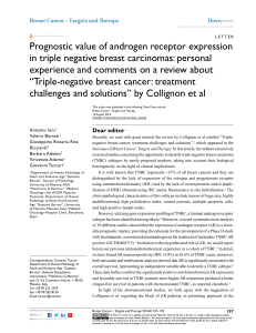 Prognostic value of androgen receptor expression