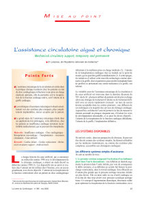 L’assistance circulatoire aiguë et chronique M