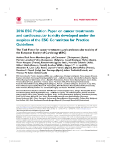2016 ESC Position Paper on cancer treatments