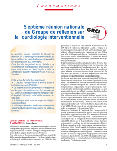 Septième réunion nationale du Groupe de réflexion sur la  cardiologie interventionnelle I