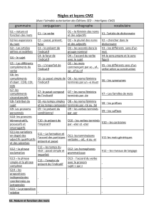 Règles et leçons CM2  grammaire conjugaison