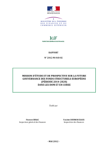 Télécharger Mission d'étude et de prospective sur la future gouvernance des fonds structurels européens (période 2014-2020) dans les DOM et en Corse au format PDF, poids 2.78 Mo
