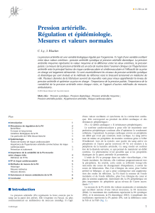 Pression artérielle. Régulation et épidémiologie. Mesures et valeurs normales C. Ly, J. Blacher