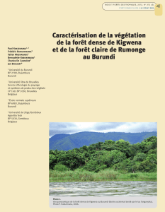 Caractérisation de la végétation de la forêt dense de Kigwena au Burundi