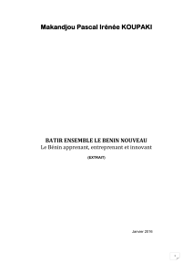 Makandjou Pascal Irénée KOUPAKI BATIR ENSEMBLE LE BENIN NOUVEAU