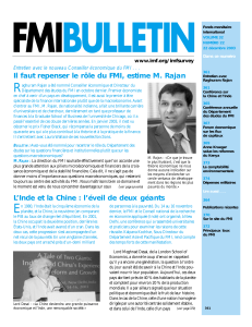 R Il faut repenser le rôle du FMI, estime M. Rajan