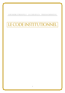 LE CODE INSTITUTIONNEL  1