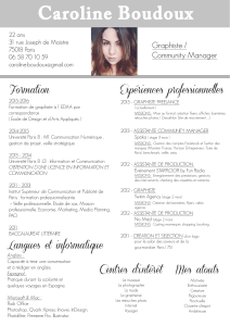 Caroline Boudoux Formation Expériences professionnelles Graphiste /