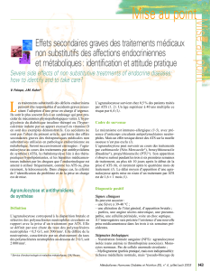 Effets secondaires graves des traitements médicaux non substitutifs des affections endocriniennes