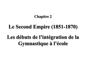 Le Second Empire (1851-1870) Les débuts de l’intégration de la Chapitre 2