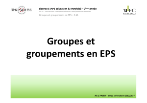 Groupes et groupements en EPS Licence STAPS Education &amp; Motricité – 2 année