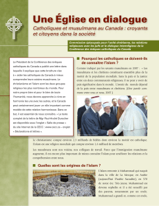 Une Église en dialogue Catholiques et musulmans au Canada : croyants