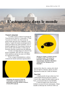L’astronomie dans le monde Transit vénusien