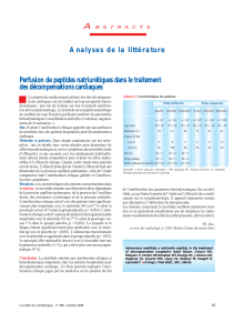 Perfusion de peptides natriurétiques dans le traitement des décompensations cardiaques A