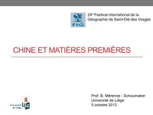 CHINE ET MATI&Egrave;RES PREMI&Egrave;RES